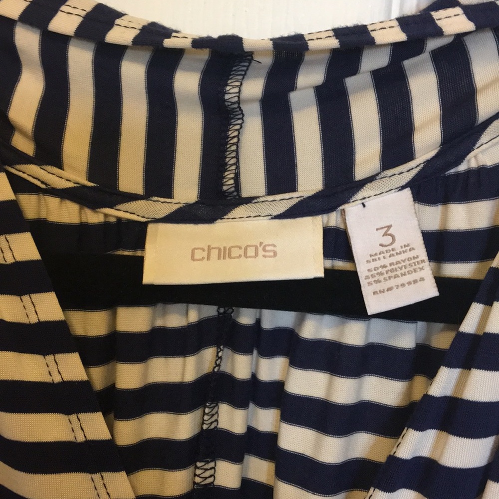 Chico’s Blue striped maxi dress